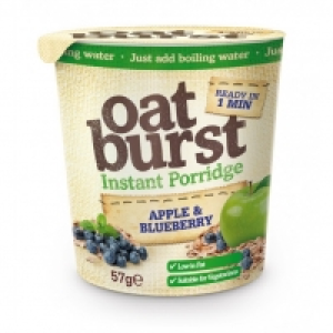 OATBURST INSTANT PORRIDGE APPLE AND BLUEBERRY 57G £0.33