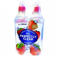 Poundstretcher  PERFECTLY CLEAR SPRING WATER STRAWBERRY 4 PACK