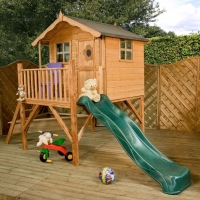 QDStores  Mercia Tulip Childrens Playhouse, Tower & Slide 132 Inch x 67