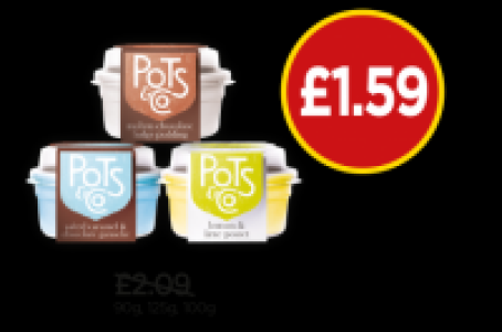 Pots & Co Salted Caramel & Chocolate Ganache, Lemon & Lime P £2.09