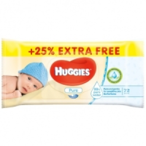 Huggies Wipes +25% Extra Free 72pk £0.69
