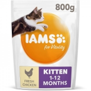 IAMS Vitality Kitten Food Chicken 800g £3.59