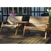 RobertDyas  Charles Taylor Twin 2 Seater Wooden Bench Set - Straight
