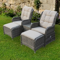 QDStores  Newbury Reclining Chairs Footstools & Table Garden Furniture