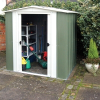 RobertDyas  Rowlinson Greenvale 6ft x 5ft Metal Apex Garden Shed