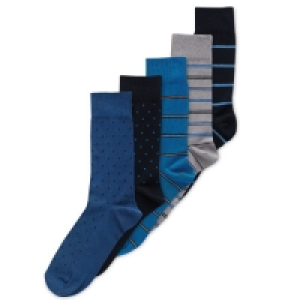 Mens Cotton Blue Socks 5 Pack £4.99