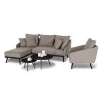 RobertDyas  Maze Rattan Zeno Chaise Sofa Set with Chair - Taupe