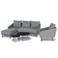 RobertDyas  Maze Rattan Zeno Chaise Sofa Set with Chair - Grey
