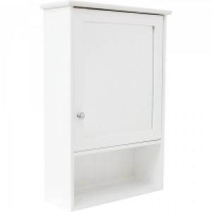 Tongue and Groove White Mirror Cabinet