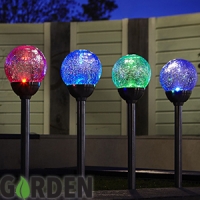 HomeBargains  Colour Changing Crackle Ball Solar Light (Case of 12)