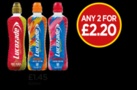 Budgens  Lucozade Sport Fruit Punch, Orange, Raspberry