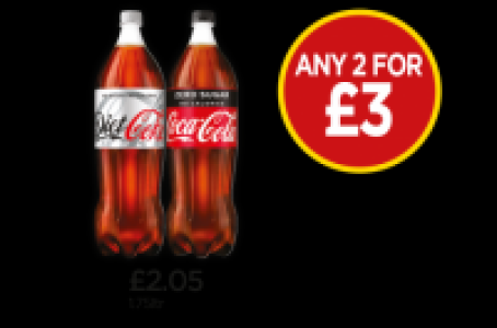 Diet Coke, Coke Zero £3.00
