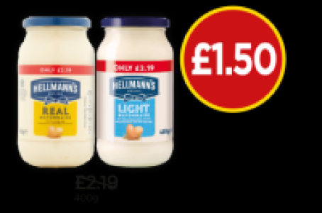 Hellmanns Mayonnaise Real, Light £2.19