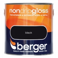 JTF  Berger Gloss Non Drip Black 2.5L