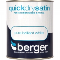 JTF  Berger Quick Dry Satin Brilliant White Paint 750ml