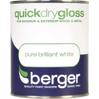 JTF  Berger Gloss Quick Dry PB White Paint 750ml