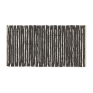Aldi  Black/White Striped Chindi Rug