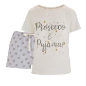 Aldi  Ladies Shorty Prosecco Cream Pyjama