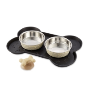 Aldi  Grey Bones Pet Bowl Bundle Medium