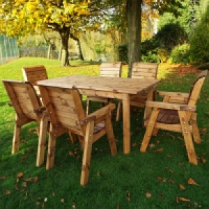Charles Taylor Six Seated Rectangular Wooden Garden Table Se £479.99