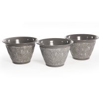 RobertDyas  Greenhurst Ceramic Effect Brompton Grey Planters - Pack of 3