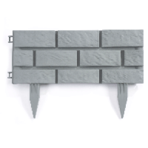 RobertDyas  Greenhurst Pack of 4 Brick-Effect Garden Border - Grey