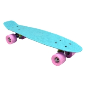 QDStores  22 Inch Retro Cruiser Mini Plastic Skateboards - Aqua
