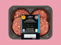 Lidl  Deluxe 4 British Beef Steak Burgers with Blue Stilton
