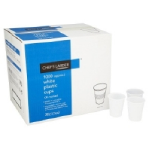 Chefs Larder White Plastic Drinking Cups 20cl x 1000