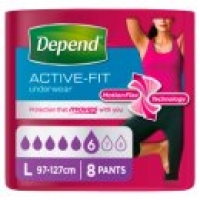 Asda Depend Active-Fit Incontinence Pants for Women Size L