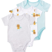 Aldi  Organic Lion Baby Body Suits 3 Pack