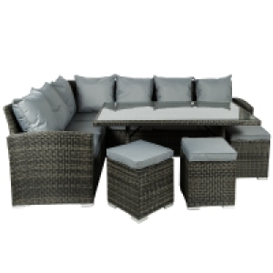 Monaco 9-Seater Rattan Effect Corner Dining Set £679.93