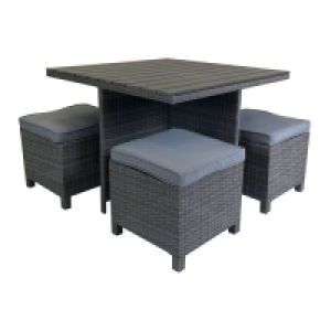 RobertDyas  Charles Bentley Rattan & Polywood Cube Dining Set - Grey