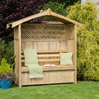 RobertDyas  Zest4Leisure Hampshire Wooden Arbour With Storage Box