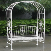 RobertDyas  Charles Bentley Wrought Iron Shabby Chic Arbour - White