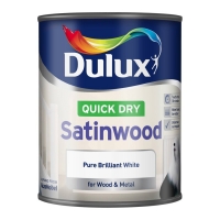 RobertDyas  Dulux Quick Dry Satinwood Paint - Brilliant White, 750ml