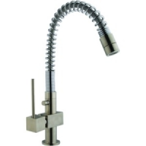 Wickes Corley Single Lever Kitchen Sink Tap Brushed Chrome