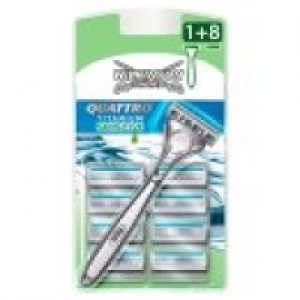 Quattro Titanium Sensitive Mens Razor with 9 Blades £10.00