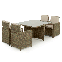 RobertDyas  Maze Rattan Tuscany 5-Piece Cube Set with Footstools