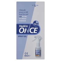 Wilko  Hedrin Once Spray Gel Head Lice Treatment 60ml