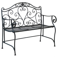 RobertDyas  Charles Bentley Heart-shaped 2-Seater Metal Bench - Antique 