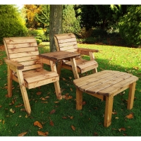 RobertDyas  Charles Taylor Deluxe Wooden Lounger Set with Table - Straig