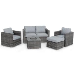 RobertDyas  Maze Rattan 5-Seater Sofa Set with Ice Bucket - Grey