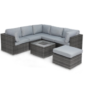 RobertDyas  Maze Rattan Porto Corner Sofa with Ice Bucket - Grey