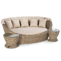 RobertDyas  Maze Rattan Winchester Day Bed with Side Tables