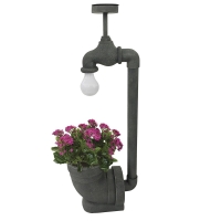 RobertDyas  Mansion Solar Powered Tap Light with Flower Pot Holder - Gre