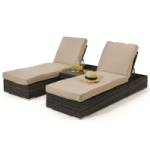 RobertDyas  Maze Rattan Orlando Sun Lounger Set - Brown