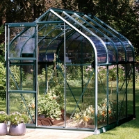 RobertDyas  Vitavia Orion Toughened Glass Greenhouse with FREE Base - Gr