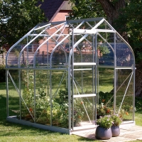 RobertDyas  Vitavia Orion Toughened Glass Greenhouse with FREE Base - Si