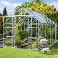 RobertDyas  Vitavia Phoenix Toughened Glass Greenhouse with Free 2 Tier 